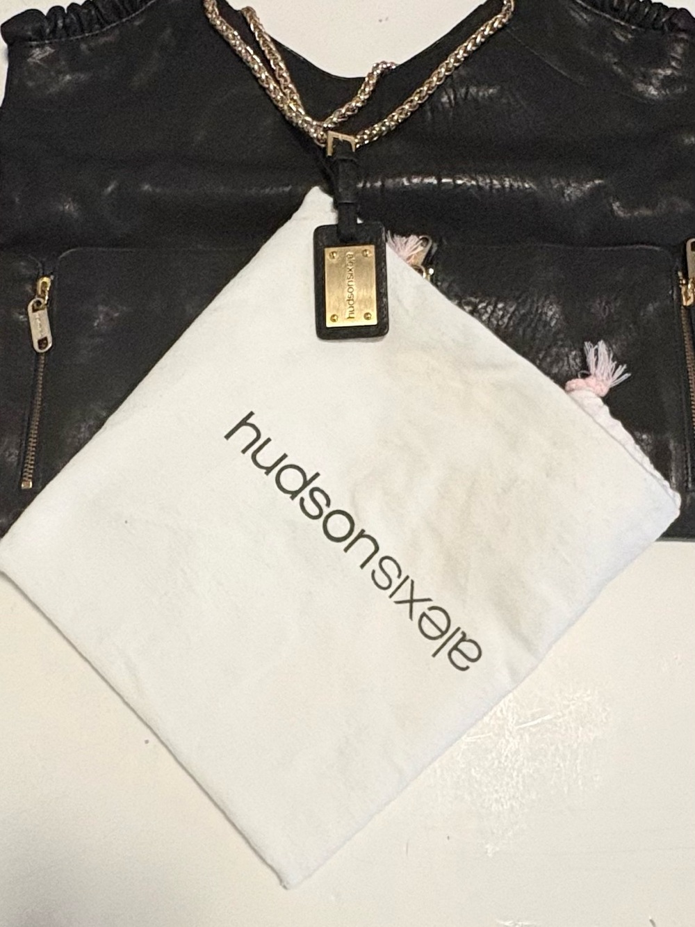 Alexis Hudson Black Leather Hobo Shoulder Bag